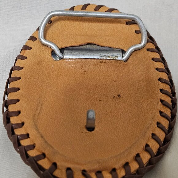 Real Eastern Rattlesnake Snakeskin Hand laced Belt Buckle made in USA - Picture 6 of 7